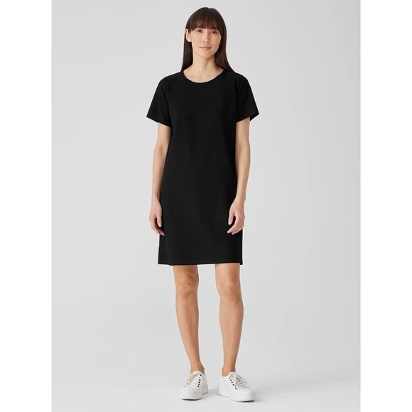 Eileen Fisher Round Neck Dress in Washable Stretch Crepe NWT - Picture 1 of 10